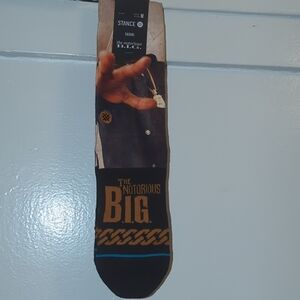Stance Notorious B.I.G. Black Graphic Crew Socks with Gold Accents